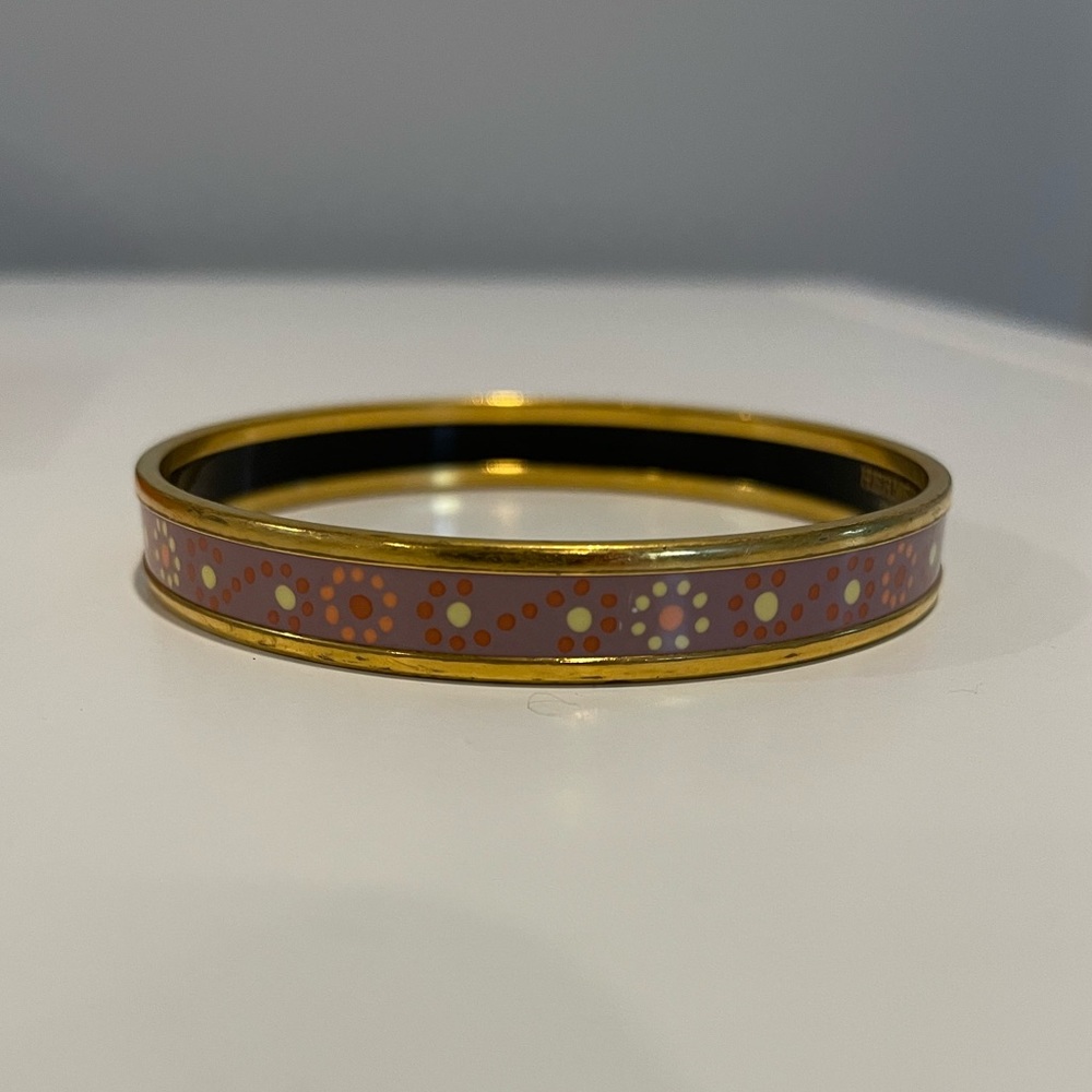 Hermes Pink Enamel Bracelet with Hinged Design - Picture 2 of 6
